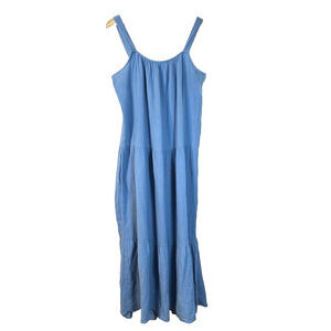 BB Dakota Womens Dress Medium‎ Blue Maxi Long Tiered Sundress